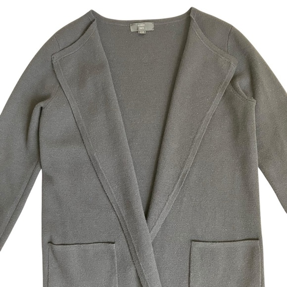 J. Crew 365 Black Juliette Collarless Sweater Blazer Wool Cotton Blend Knit XXS - Picture 12 of 16
